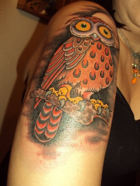 Owl Tattoo On Shoulder