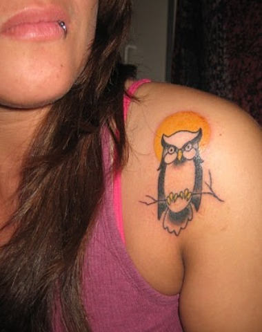 Owl Tattoo On Shoulder