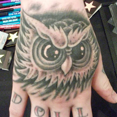 Owl Tattoo on Hand