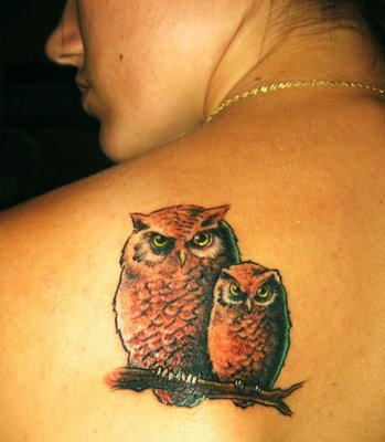 Owls Tattoo On Back