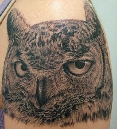 Scary Owl Tattoo