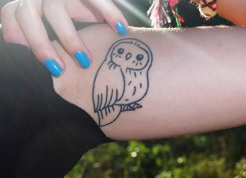 Little Owl Tattoo On Shoulder