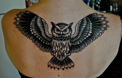 Owl Tattoo On Back