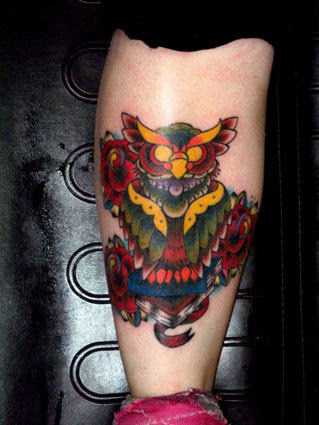 Colorful Owl Tattoo