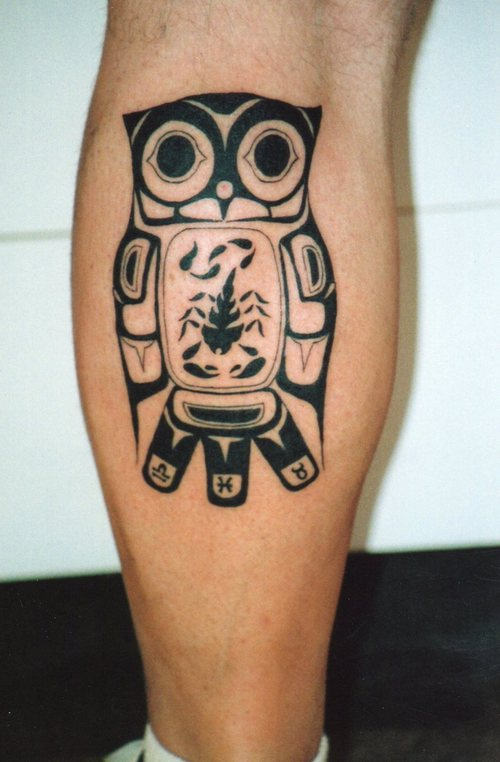 Tribal Owl Tattoo 