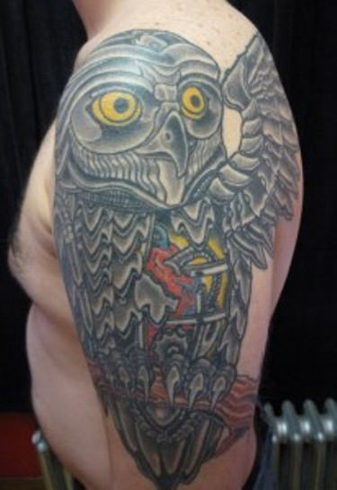 Owl Tattoo On Shoulder