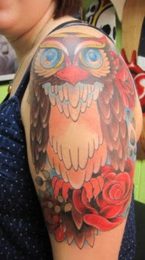 Owl Tattoo On Shoulder