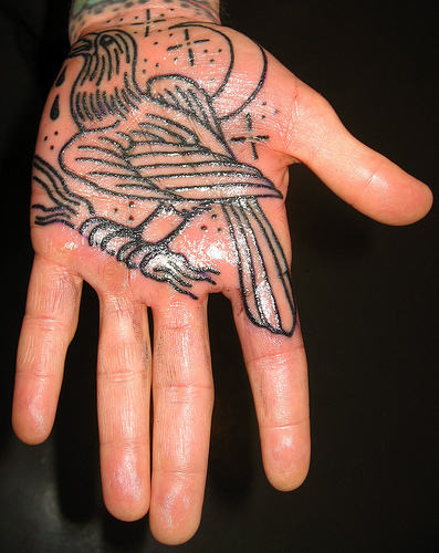 Bird Tattoo On Palm