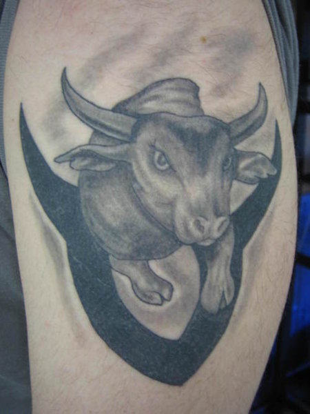 Bull Tattoo On Shoulder