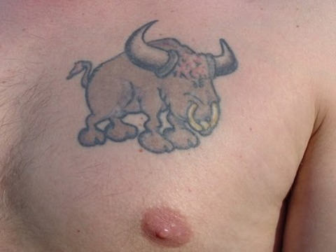 Bull Tattoo On Chest