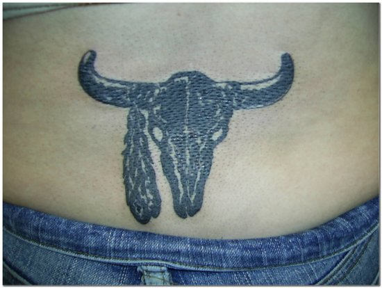 Bull Tattoo On Waist