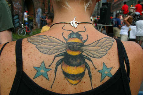 Bumble Bee Tattoo On Back