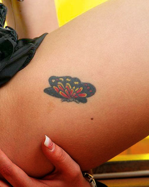 Butterfly Tattoo on Thigh