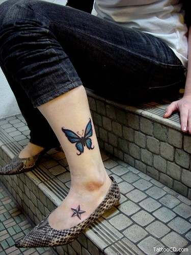 Butterfly Tattoo On Leg