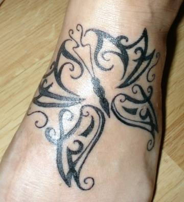 Butterfly Tattoo On Foot