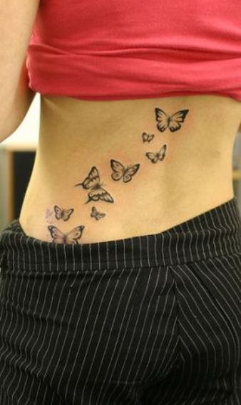 Butterflies Tattoo On Waist