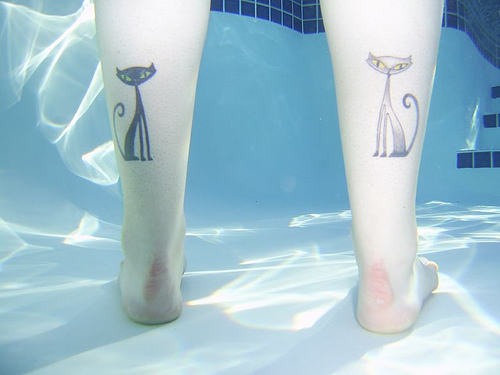 Cat Tattoos on Legs