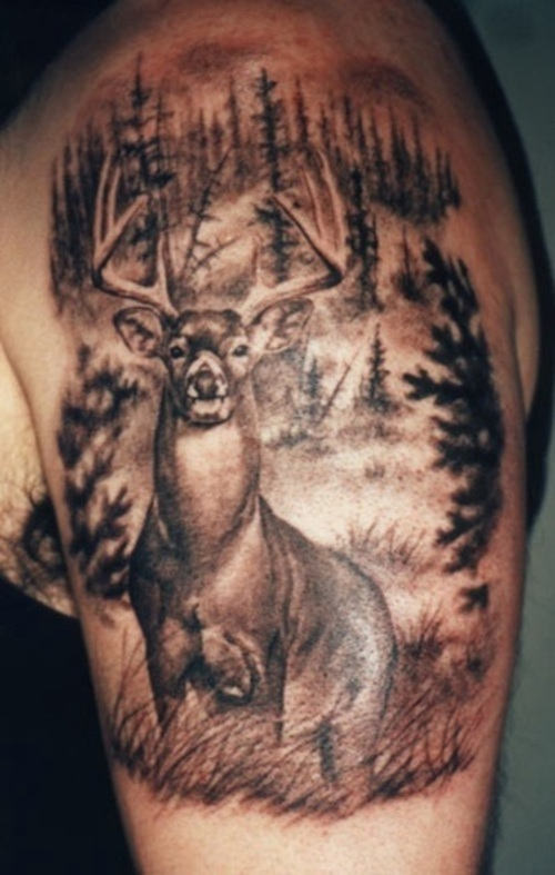 Deer Tattoo On Shoulder