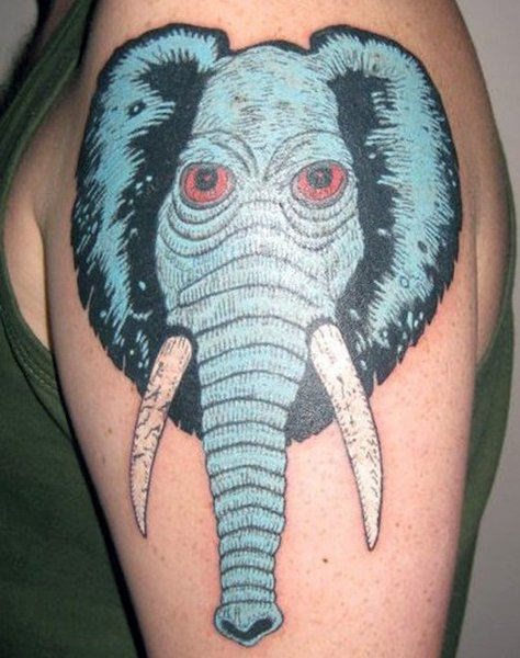 Cartoon Elephant Tattoo