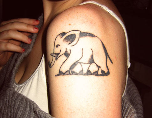 Elephant Tattoo On Shoulder