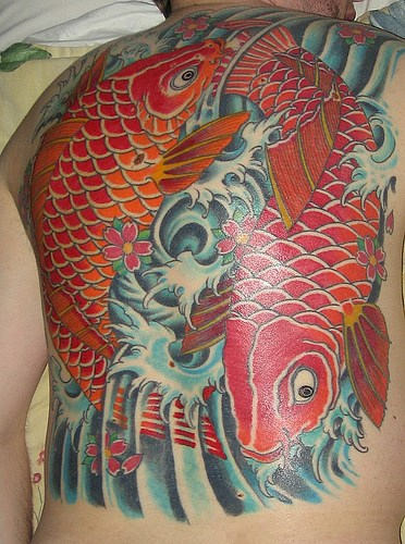 Colorful Fish Picture on Back