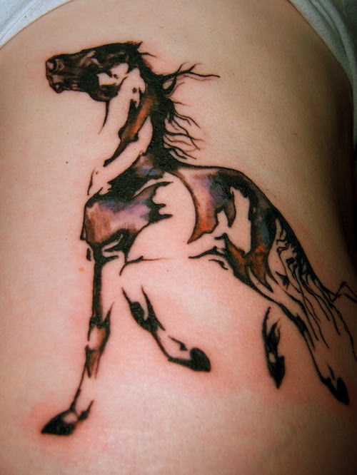 Symbolic Horse Tattoo on Back