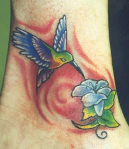 Hummingbird Tattoo On Ankle