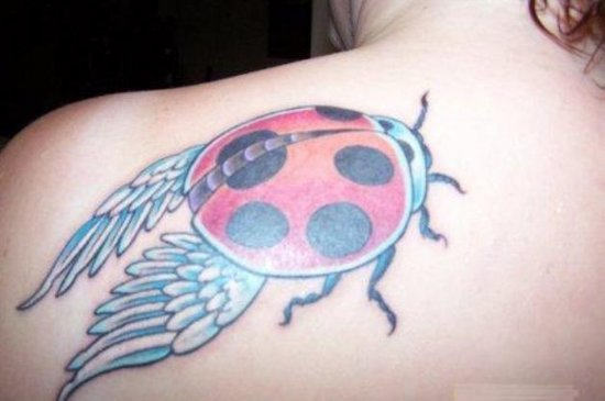 Ladybug Tattoo Design on Back