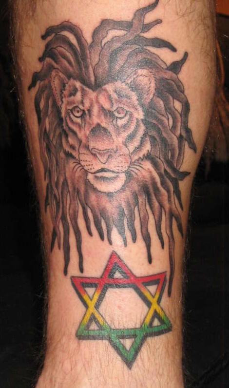 Lion and Star Tattoo