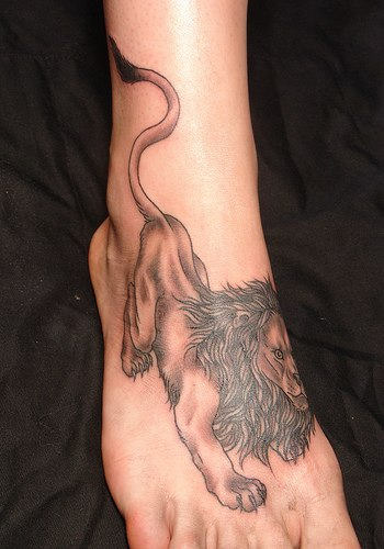 Lion Tattoo on Foot