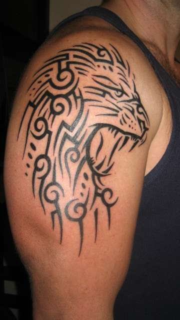 Tribal Lion Tattoo