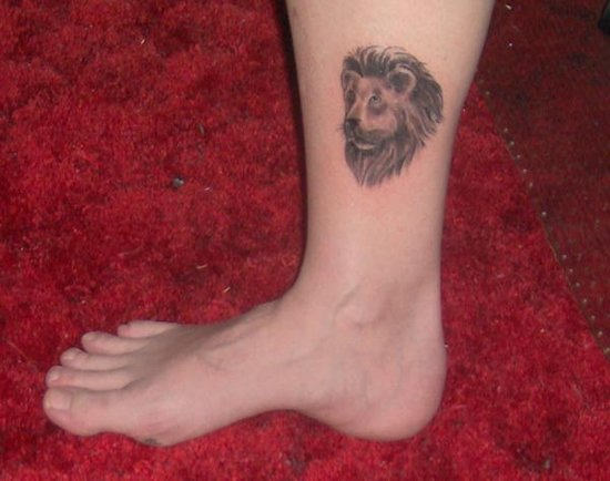 Lion Tattoo On Leg