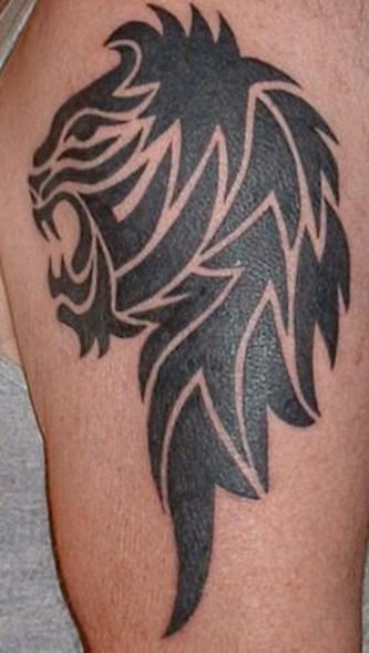 Lion Tattoo Tribal Style