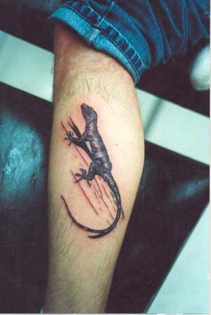 Lizard Tattoo on Leg