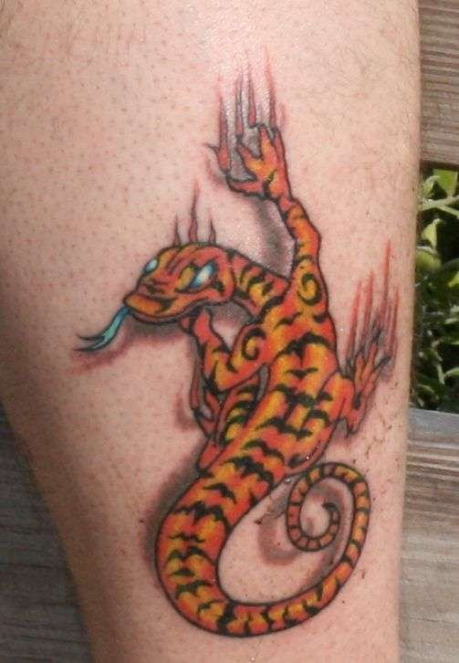 Colorful Lizard Tattoo