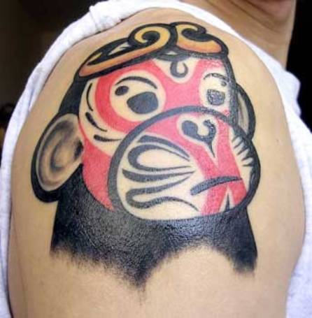 Monkey Tattoo On Shoulder