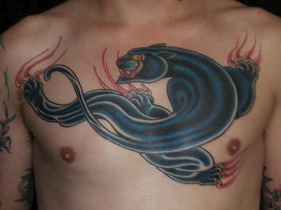 Panther Tattoo on Chest