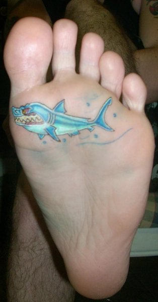 Shark Tattoo on Foot