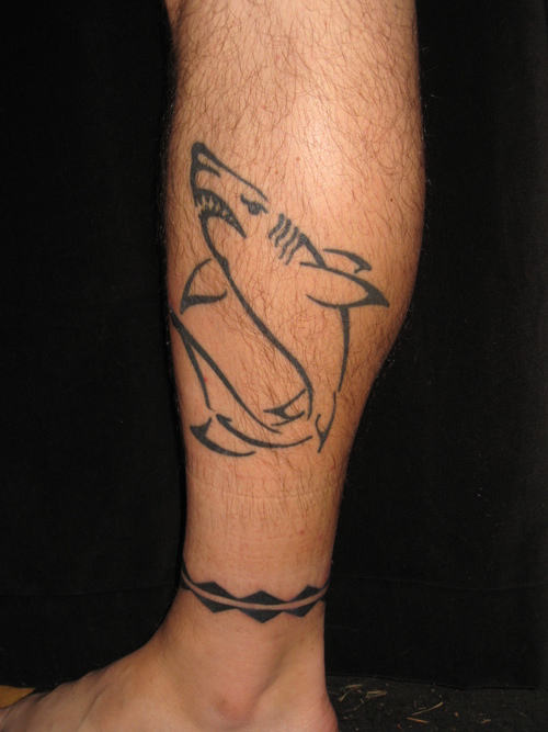 Shark Tattoo On Leg