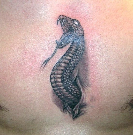 Snake Tattoo On Chest
