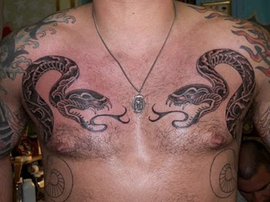 Snake Tattoo Design on Chest