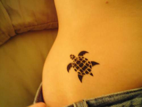 Turtle Tattoo On Waist