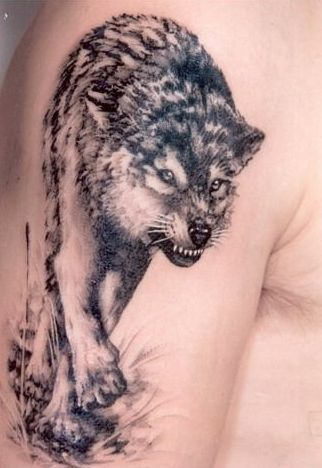 Angry Wolf Tattoo