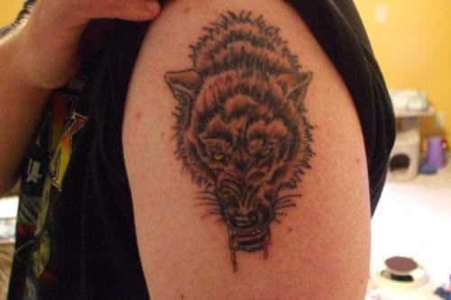 Scary Wolf Tattoo