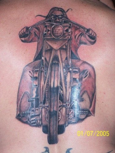 Biker Tattoo on Back