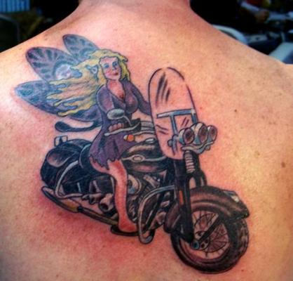 Angel on Bike Tattoo