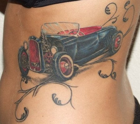 Car Tattoo On Rib