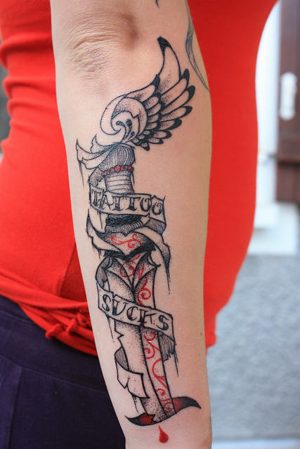 Dagger Tattoo on Forearm