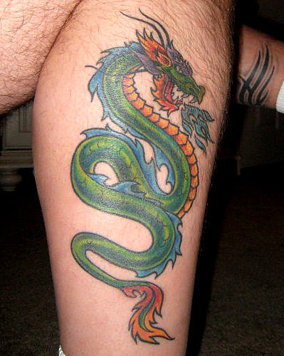 Dragon Tattoo Design on Leg