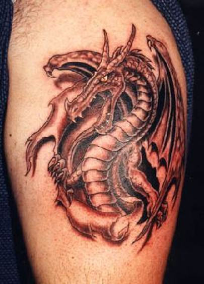 Scary Dragon Tattoo Design